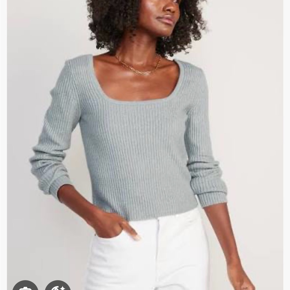Old Navy Fitted Cropped Square-Neck Rib-Knit
Sweater